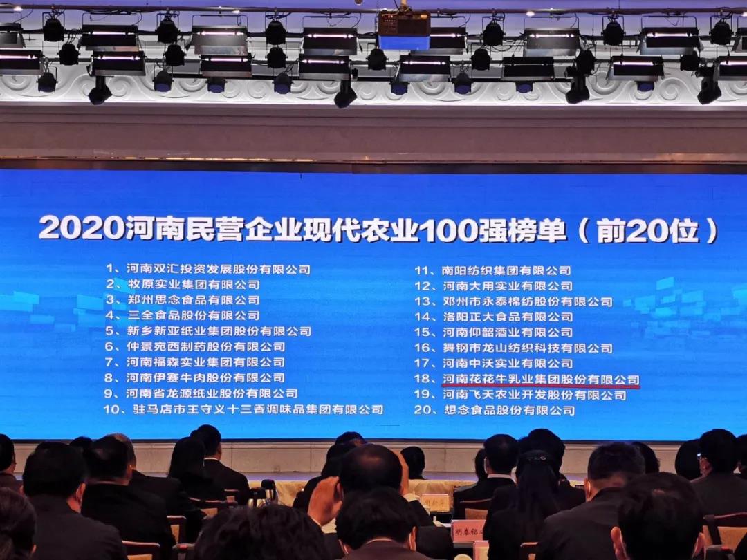 快訊 | 2020河南民營企業(yè)100強發(fā)布 花花牛榮獲“河南民營企業(yè)現(xiàn)代農(nóng)業(yè)100強”、“河南民營企業(yè)社會責任100強”雙榮譽